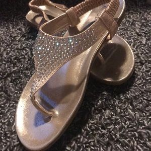 Gold Size 8 Bling Strappy Sandals